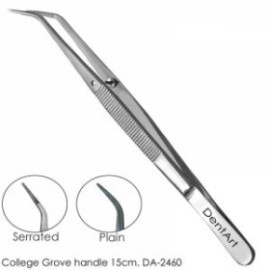 College Tweezer Serrated Handle 15cm