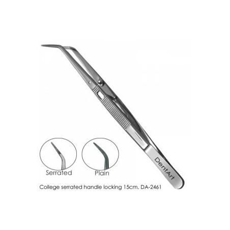 College Tweezer Serrated Handle Locking 15cm