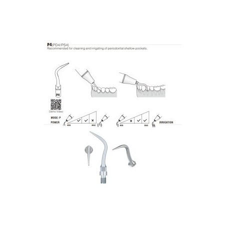 PS4 Sirona Scaler Tip, Cleaning and Irrigating Periodontal Shallow Pockets