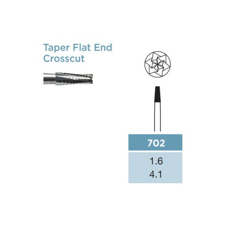 Oral Surgery Carbide Burs, Taper Flat End Crosscut, RA Long 016