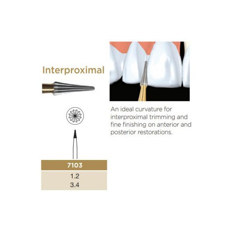 Trimming & Finishing Carbide Bur, Interproximal, FG-012, 12 Blades