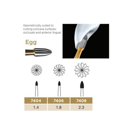 Trimming & Finishing Carbide Bur, Oval, FG-014, 12 Blades