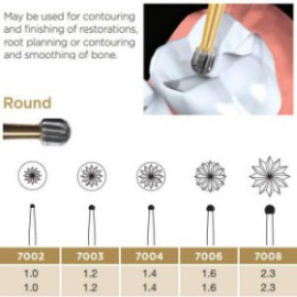 Trimming & Finishing Carbide Bur, Round, FG-010, 12 Blades