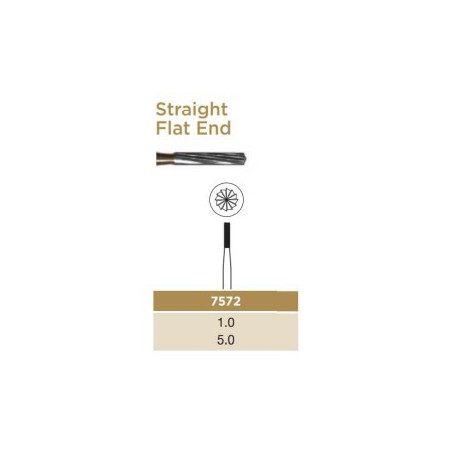 Trimming & Finishing Carbide Bur, Straight Flat End, FG-010, 12 Blades, PK/2