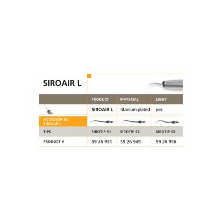 Sirona Ultrasonic Scaler Tips Set, Siroair L (S1+S2+S3)