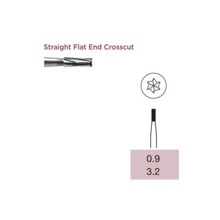 Operative Carbide Bur, Straight Flat End, Crosscut Fissure, FG-009