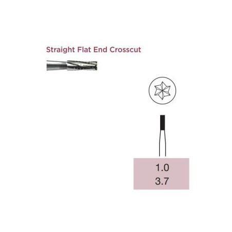 Operative Carbide Bur, Straight Flat End, Crosscut Fissure, FG-010