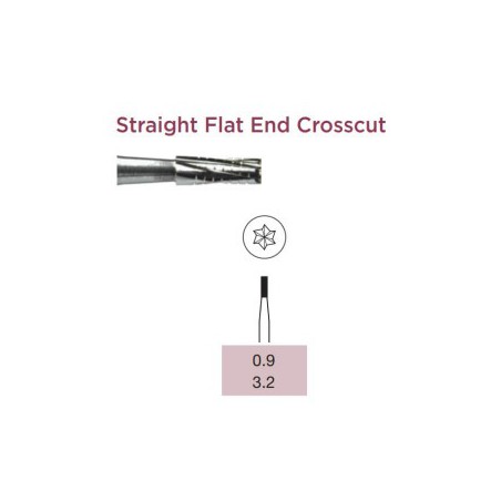 Operative Carbide Bur, Straight Flat End, Crosscut, RA-009