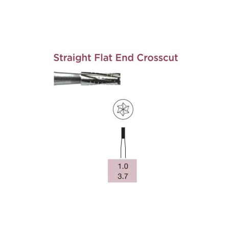 Operative Carbide Bur, Straight Flat End, Crosscut, RA-010