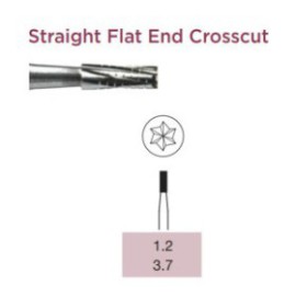 Operative Carbide Bur, Straight Flat End, Crosscut, RA-012