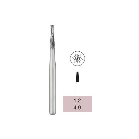 Operative Carbide Bur, Taper Flat End Crosscut, FG-012