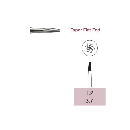 Operative Carbide Bur, Taper Flat End, FG-012