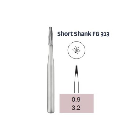 Operative Carbide Bur, Taper Flat End, Short FG-009