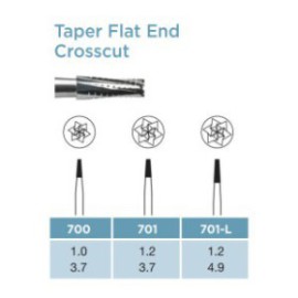 Oral Surgery Carbide Burs, Taper Flat End Crosscut, FG X-Long 010