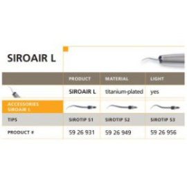 Sirona Ultrasonic Scaler Tips Set, Siroair L (S1+S2+S3)