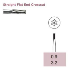 Operative Carbide Bur, Straight Flat End, Crosscut Fissure, FG-009