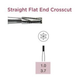 Operative Carbide Bur, Straight Flat End, Crosscut, RA-010