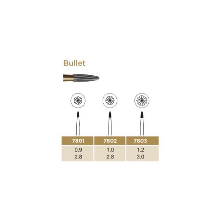 Trimming & Finishing Carbide Bur, Bullet, FG-010, 12 Blades