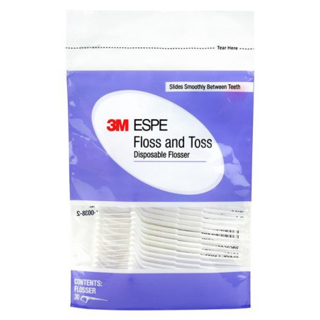 3M Floss N Toss Disposable Flossers 30/Package Resealable Bag 48Pk/Ca