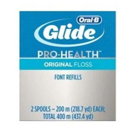 Glide Unwaxed Teflon Floss 200 Meters Font Refills 2/Bx