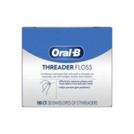 Oral B Floss Threader 30 Envelopes of 5 Threaders 150/Bx