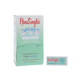 FlossSingles Waxed Floss 20 in Strands Mint 180/Bx