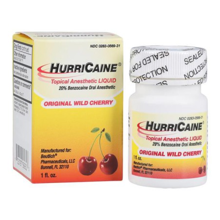 HurriCaine Topical Anesthetic Liquid Wild Cherry 1 oz Jar 1oz/Jr