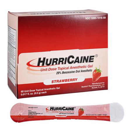 HurriCaine Topical Gel Unit-Dose Swabs Strawberry Unit Dose 60/Bx