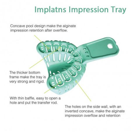 Dental Implant Impressin Tray, Upper and Lower, Assorted Sizes, PK/6