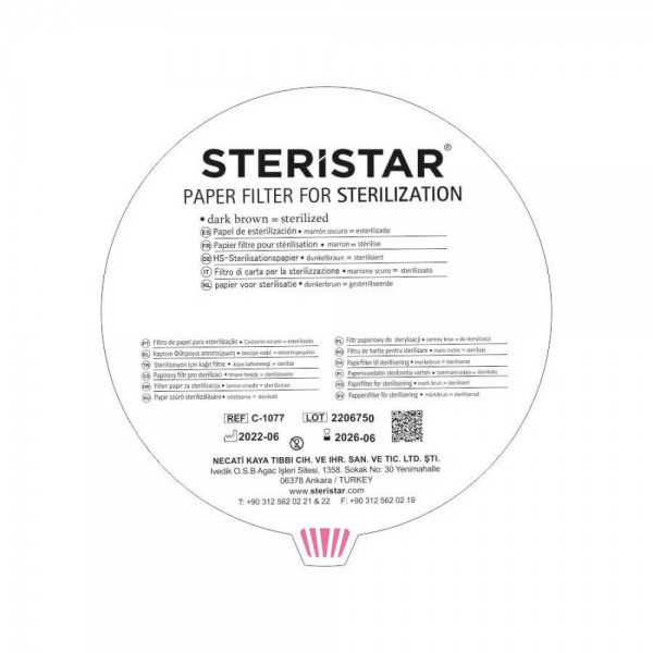 Sterilization Container Filter Round with Steam Indicator, PK/100