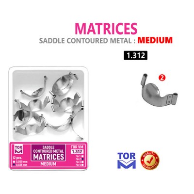 Saddle Contoured Metal Matrice, Medium, Adjustable Central Part
