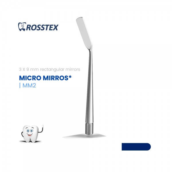 Dental Micro Mirror, Rectangular, 3x9mm, Medium