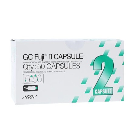 GC Fuji II Glass Ionomer Capsule 22 Yellow Brown Refill 50/Bx