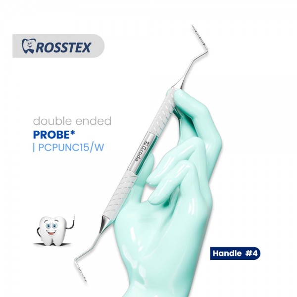 Dental Probe UNC15/Thin Williams, Handle No. 4, Double Ended