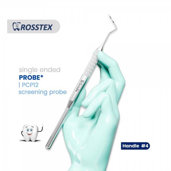 Dental Probe, Screening CP-12, Handle No. 4, Single Ended
