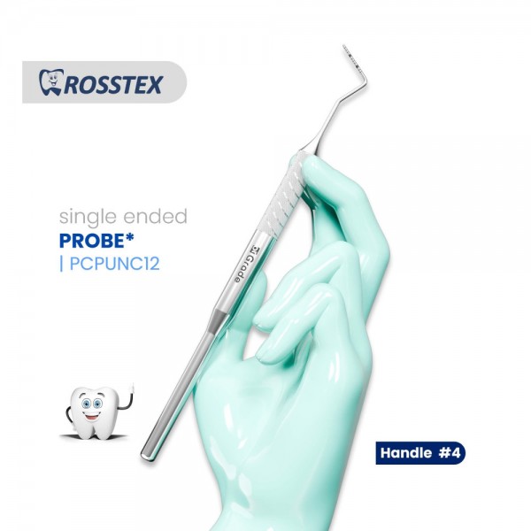 Dental Probe, UNC CP-12, Handle No. 4, Single Ended