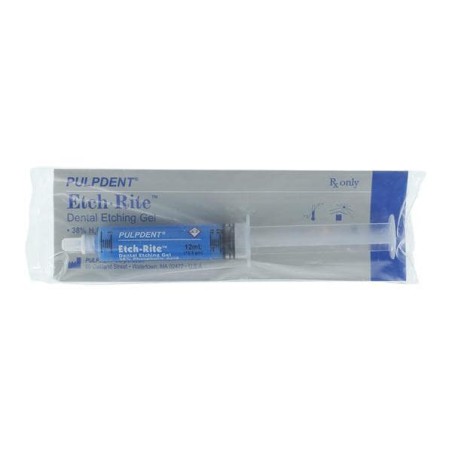 Etch-Rite 38% Phosphoric Acid Etching Gel 12 mL Syringe Ea