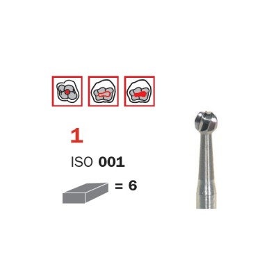 Surgical Carbide Bur, FG 023, X-Long, Round ISO No. 001