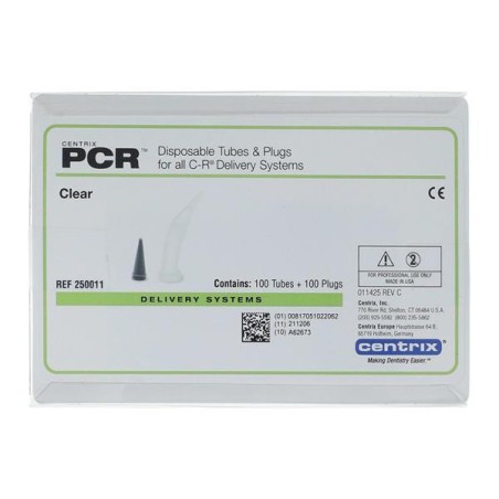 PCR Curved Tube & Plug Clear 100/Pk