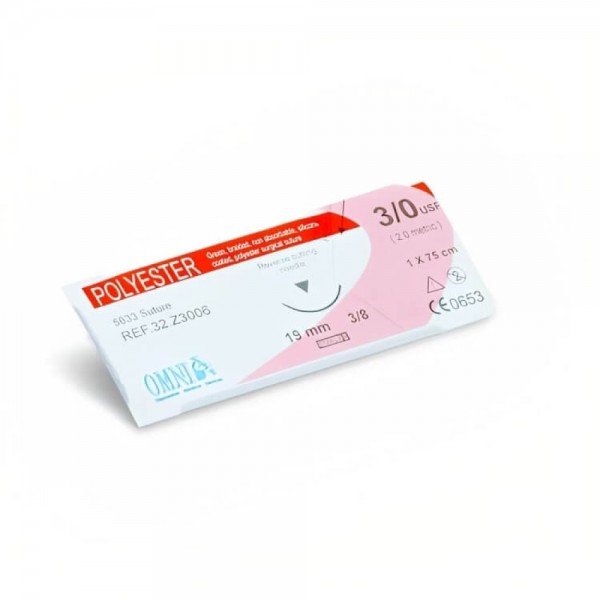 Polyester Suture 4/0 Cutting Edge, 16mm, 3/8 Circle Cutting Edge