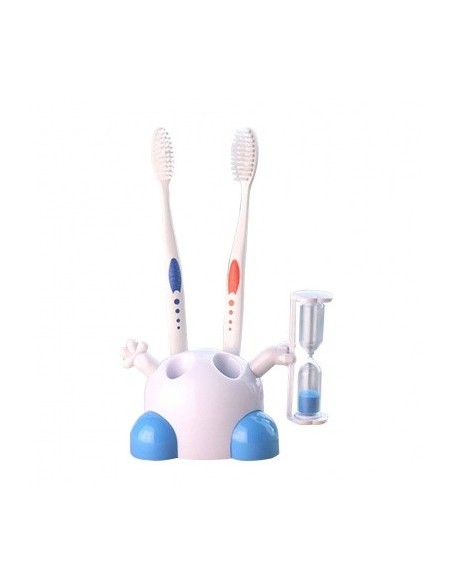 Toothbrush holder with sand clock